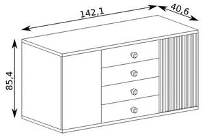 Kommode CALLINI Braun - Holzwerkstoff - 143 x 86 x 41 cm