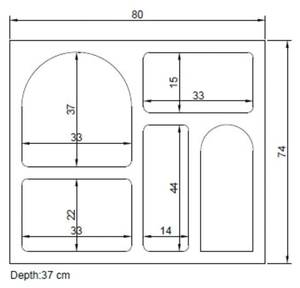 Kommode Dgargiul 35 x 74 x 80 cm