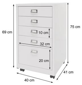 Rollcontainer L49 Weiß