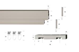 Gardinenstange Flat 2 lfg. Grau - Breite: 190 cm