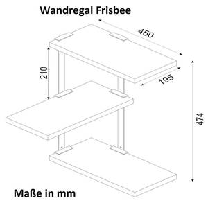 Wandregal Eckregal  Frisbee Walnuss Braun - Holzwerkstoff - 45 x 48 x 20 cm