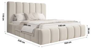 Polsterbett Doppelbett Rimini Taupe - Breite: 164 cm