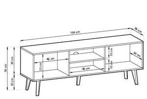 Meuble tv WILLOW RTV154 2D Beige - Bois manufacturé - Matière plastique - 154 x 56 x 39 cm