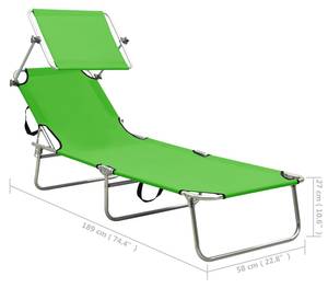 Chaise longue 3005313 Vert - Métal - 58 x 27 x 189 cm