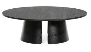 Table basse Cep Noir - En partie en bois massif - 110 x 36 x 110 cm