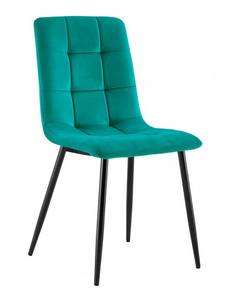 Lot de 2 chaises tissu velours - LOUISE Vert - Textile - 44 x 87 x 48 cm