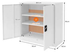 Aktenschrank abschließbar Weiß - 40 x 90 x 90 cm