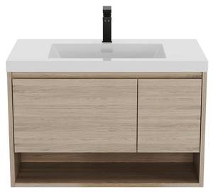 Einzelwaschtisch PUJUKA Beige - Holzwerkstoff - 50 x 55 x 90 cm