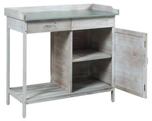 Table de rempotage Aliano Gris - Métal - Bois massif - Bois/Imitation - 98 x 94 x 48 cm