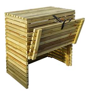 Composteur avec trappe 320L Marron - Bois manufacturé - 80 x 98 x 50 cm