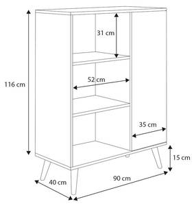 Vitrine FONDI SC90 1D Noir - Chêne