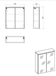 Spiegelschränke BALI MC60 2D Weiß