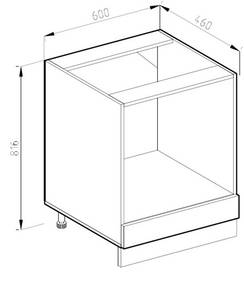 Herdumbauschrank R-Line 47005 Schneeweiß - Weiß - 60 x 82 cm