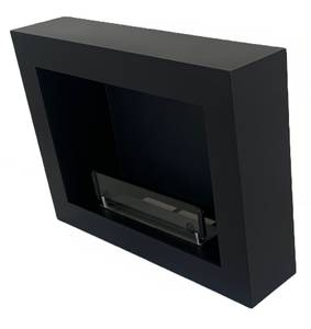 Serra RAL 9005 wandkamin Schwarz - Metall - 60 x 46 x 18 cm