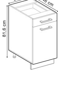 Küchenunterschrank R-Line 49146 Eiche Sand Dekor - Sonoma Eiche Trüffel Dekor