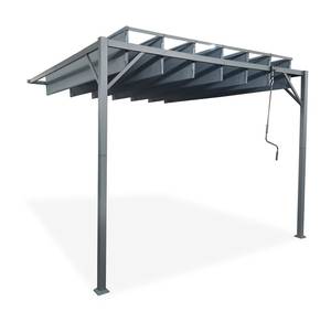 Pergola bioclimatique BAHIA adossée Gris - 291 x 291 cm