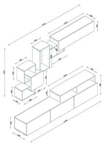 Wohnzimmermöbel Dpiovan Weiß - Holzwerkstoff - 37 x 47 x 210 cm