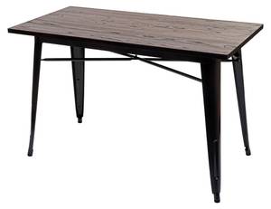 Table pour salle à manger H10a Marron - Métal - Bois/Imitation - 120 x 76 x 60 cm