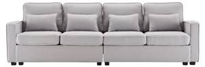 4-Sitzer Sofa Mercury Ⅷ Grau - Holzwerkstoff - Metall - Textil - Holzart/Dekor - Holz teilmassiv - 83 x 87 x 264 cm