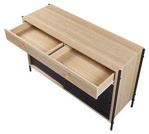 Meuble TV Tysnes Noir - Marron - Bois manufacturé - Métal - 40 x 75 x 120 cm