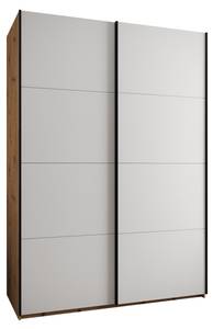 Armoire Lux 1 Noir - Imitation chêne - Blanc - Largeur : 180 cm