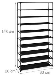Schuhregal mit Stoffebenen Höhe: 158 cm