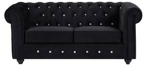 Sofa CHESTERFIELD Schwarz - Tiefe: 168 cm