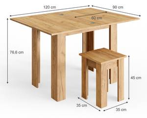 Table à manger Roman sonoma & tabouret Imitation chêne de sable