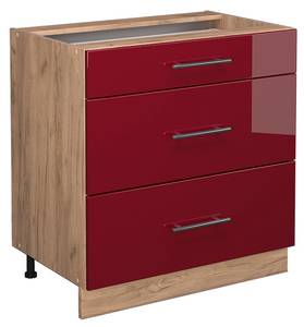 Küchenunterschrank Fame-Line 38632 Braun - Hochglanz Bordeaux