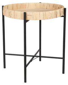 Beistelltisch Kaj Braun - Metall - Rattan - 45 x 51 x 45 cm