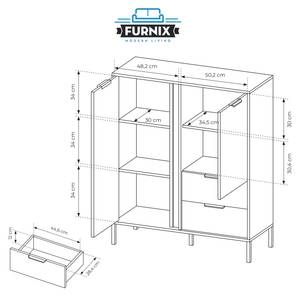 Kommode LARSONS Grau - Holzwerkstoff - 103 x 123 x 40 cm