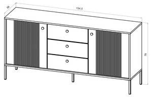 Buffet ISEO SB154 2D3D Doré - Blanc