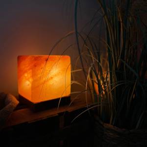 Himalaya-Salzlampe Cube Orange - Naturfaser - Salzkristall - 15 x 20 x 15 cm