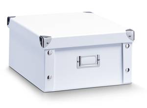 Aufbewahrungsbox, Pappe, weiß Weiß - Papier - 26 x 14 x 31 cm