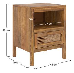 Table de chevet Tiki Marron - Fibres naturelles - 45 x 55 x 40 cm