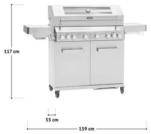 Gasgrill PLATINUM YAMARA 6+2 Silber - Metall - 159 x 117 x 55 cm