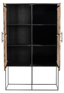 Vitrinenschrank Rustika Braun - Massivholz - 110 x 180 x 50 cm