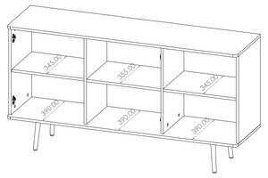 Kommode Pabllo Schwarz - Braun - Holzwerkstoff - 150 x 80 x 41 cm