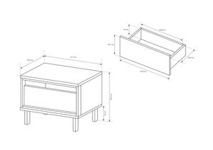 Table de nuit NEST (lot de 2) Beige - Noir - Bois manufacturé - Matière plastique - 52 x 41 x 41 cm
