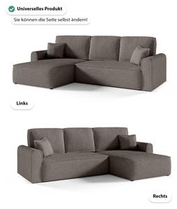 Ecksofa Plauen L Dunkelbraun