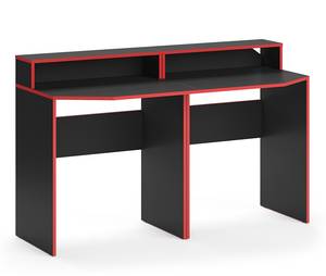 Bureau ordinateur Kron noir/rouge Set 4 Noir - Rouge - Bois manufacturé - 60 x 87 x 60 cm