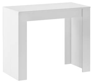 Konsolentisch bis 140cm Melamin Weiß Weiß - Holzwerkstoff - 90 x 77 x 140 cm