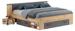 Bett Follow Braun - Holz teilmassiv - 230 x 87 x 203 cm