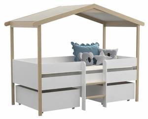 Lit cabane SAROSI Beige - Bois manufacturé - 99 x 165 x 213 cm