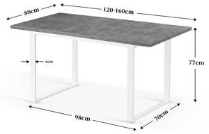 Table de salle à manger LEVIN Imitation chêne sauvage - Blanc - 80 x 77 cm