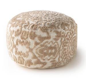 Pouf Elias 2 Beige - Textil - 55 x 30 x 55 cm