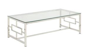 Table basse CLOTILDE Argenté - Verre - 60 x 40 x 120 cm