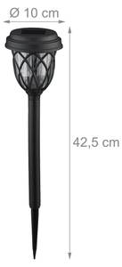 Solarlampen-Set Laterne Schwarz - Kunststoff - 10 x 43 x 10 cm