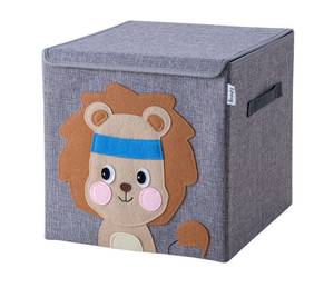Lifeney Aufbewahrungsbox mit Deckel Löwe Kunststoff - 35 x 33 x 4 cm