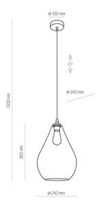 Lampe à suspension GAWA Noir - Gris - Verre - Métal - 24 x 130 x 24 cm